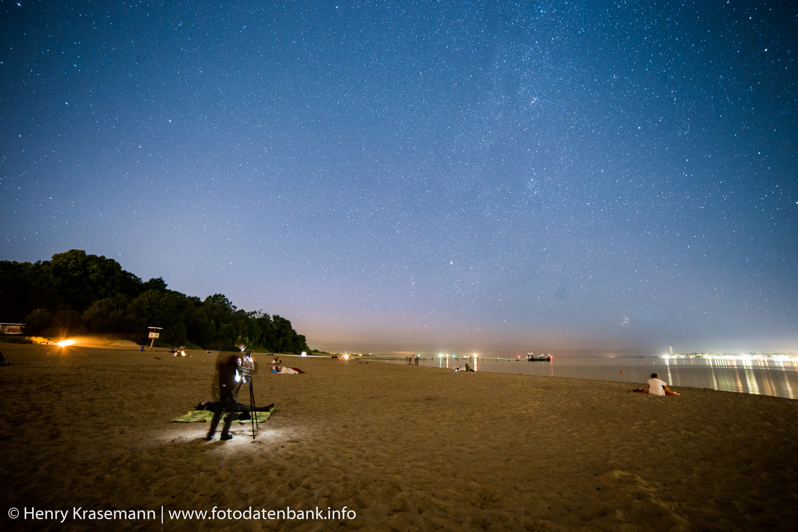 Sternenhimmel über Falckensteiner Strand in Kiel