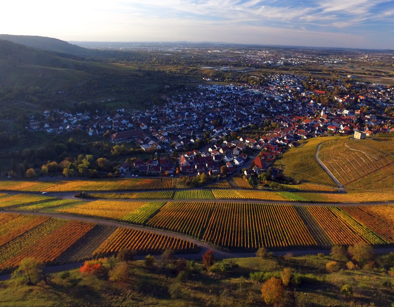 Stetten im Remstal im Herbst und von oben