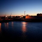 Stettin - Blick vom Schiff auf den Hafen und die Stadt...