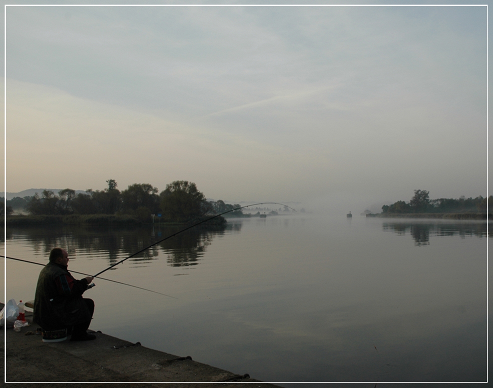 Stettin, Morgennebel an der Odra Wschodnia