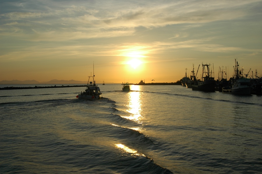 Stevenston Richmond - Fischerhafen am Abend