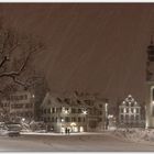 St.Gallen - Gallusplatz im abendlichen Schneegestöber