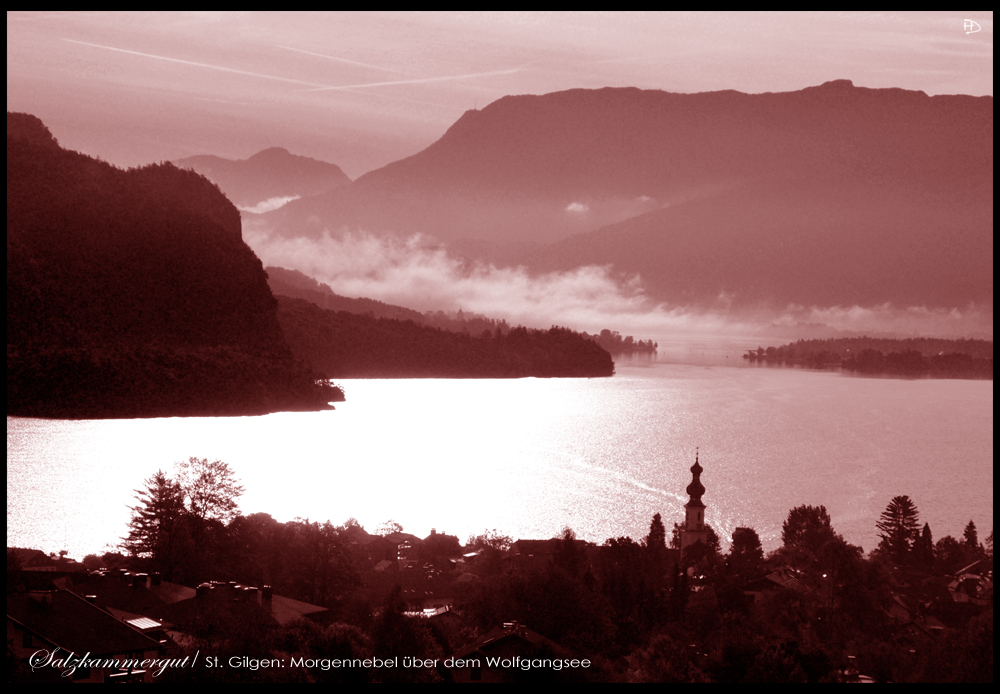 St.Gilgen: Morgennebel über dem Wolfgangsee