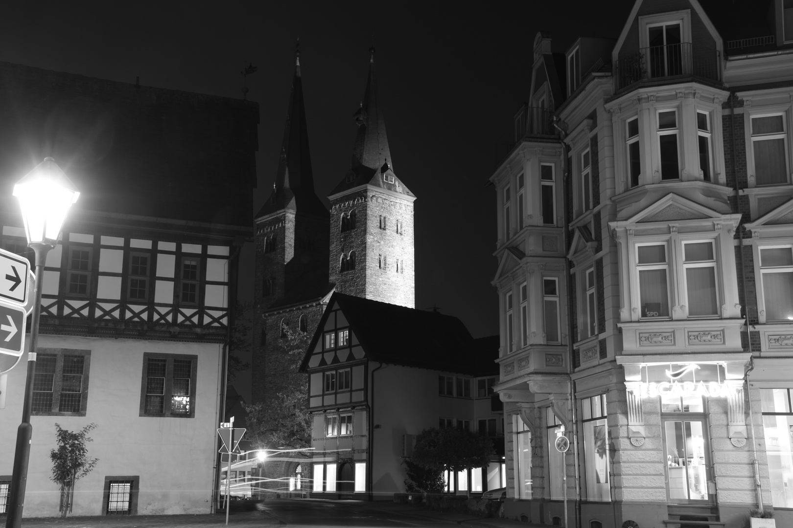 Stift Corvey in Höxter bei Nacht