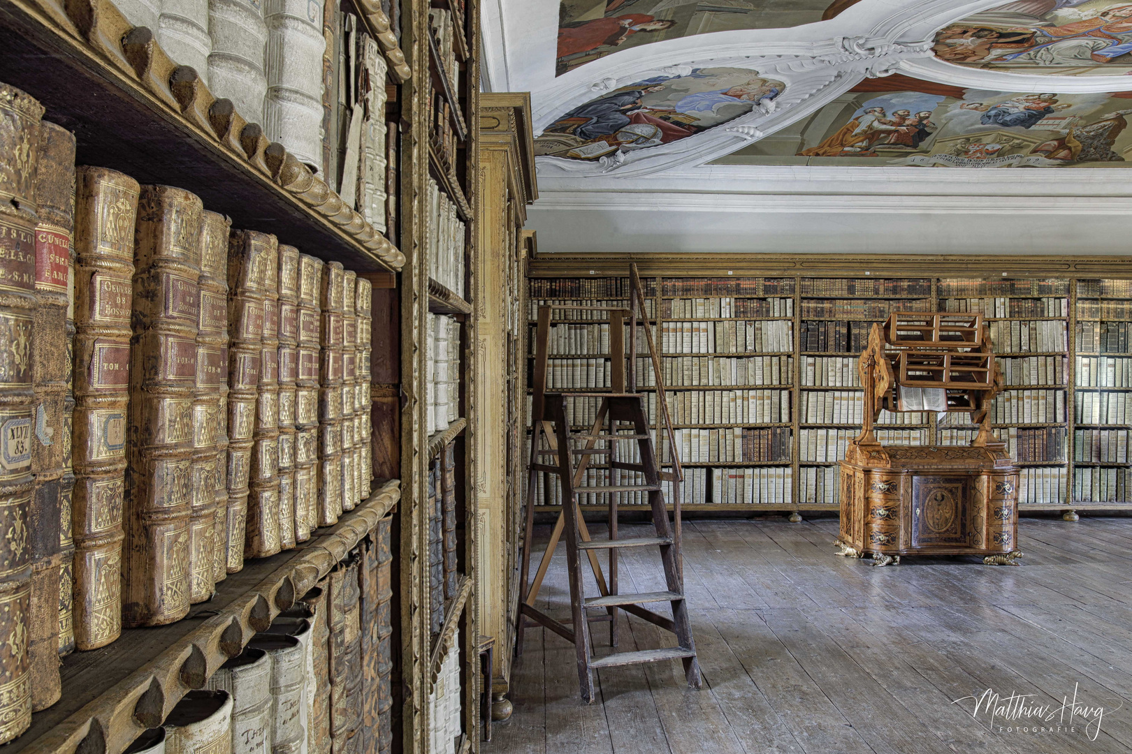 Stiftsbibliothek II | Detail Bücherregal