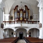 Stiftskirche Mariä Himmelfahrt  Obermedlingen Blick zur Orgel