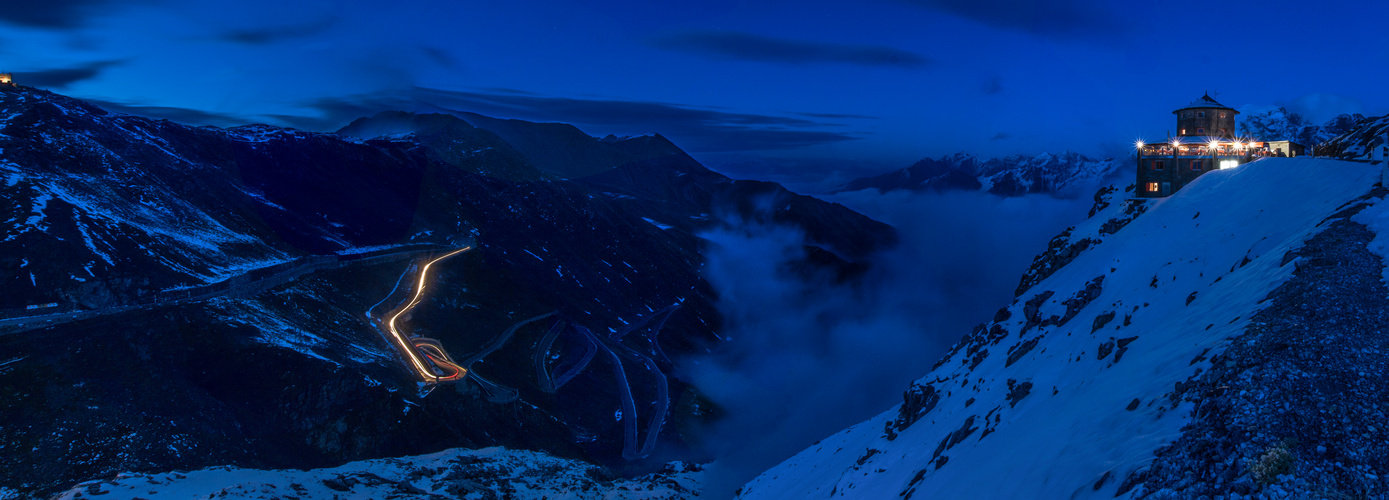 Stilfserjoch nachts, Panorama