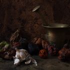 Still life with decomposed fruits