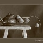 Still life with Japanese tea pot and alchechengi