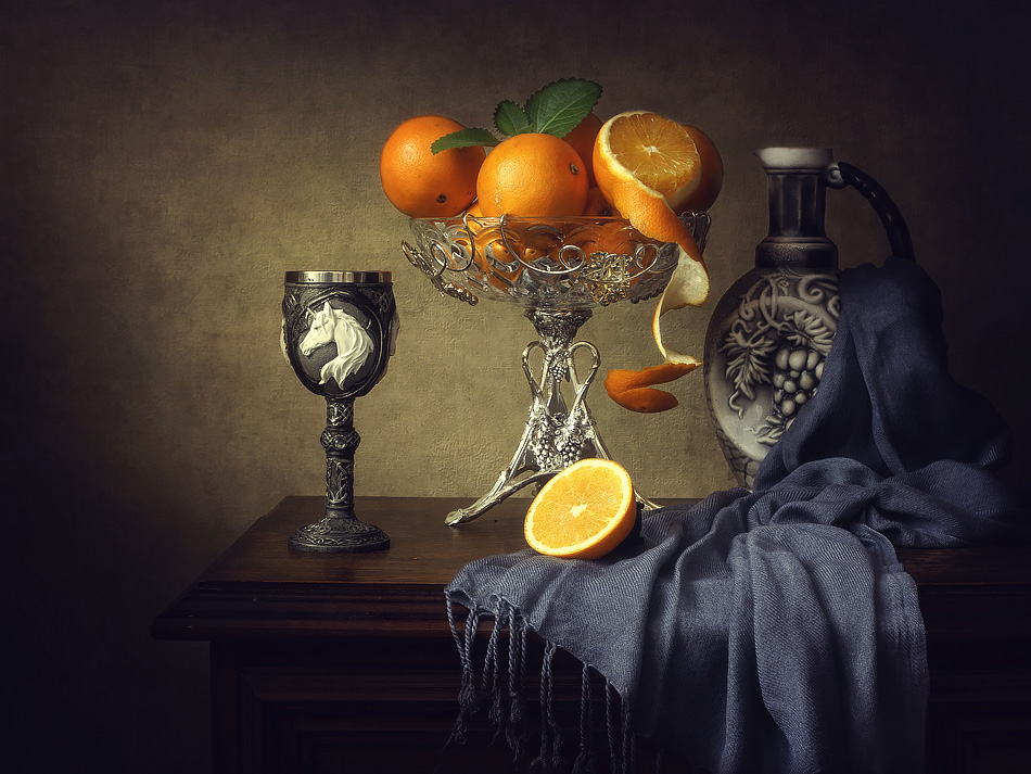 Still life with oranges