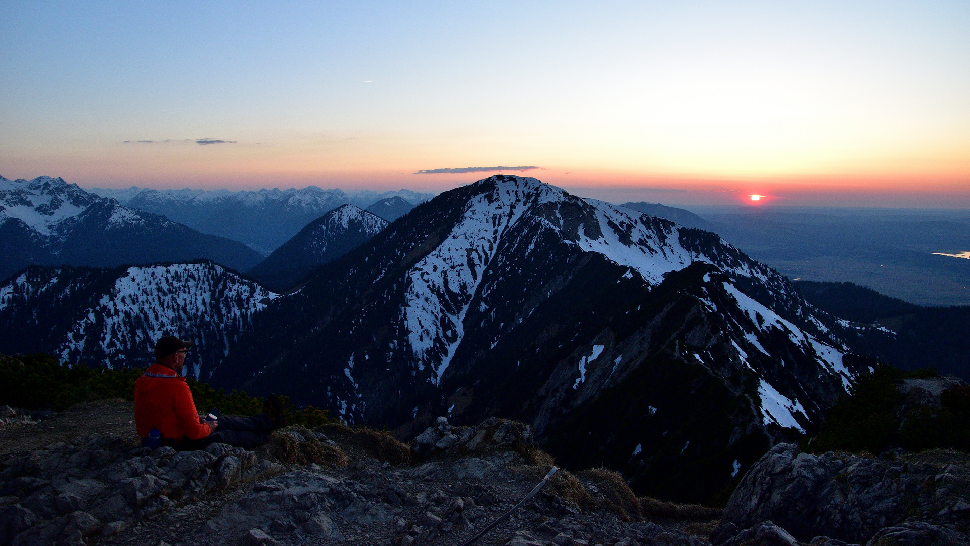 Stille, Berge, Sonnenuntergang