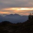 Stille, Berge, Sonnenuntergang