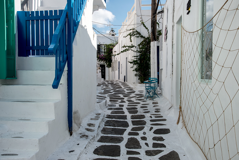 Stille Gasse in Mykonos