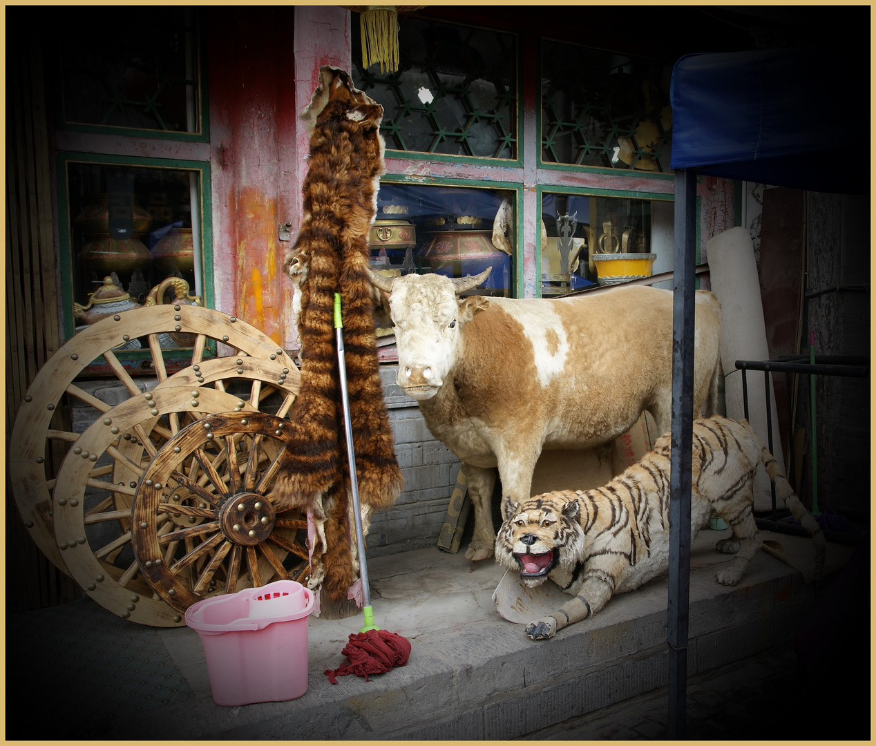 Stilleben einer Einkaufsstraße in Hohhot (China)