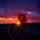 Stillgelegt.... Sonnenuntergang an der alten Bahnstrecke 