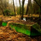 Stillgelegter Kahn an einem Fischteich