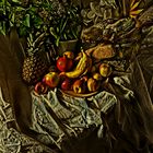 stillife with fruits and pheasant