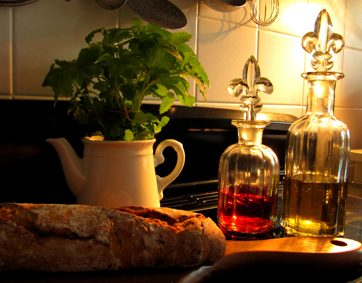 Stillleben Brot und Öl