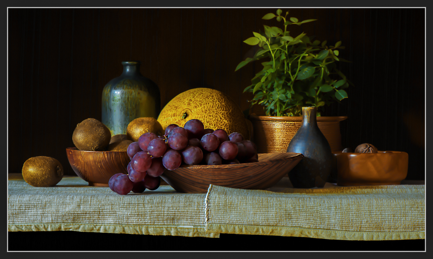 Stillleben mit Melone 