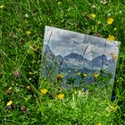 Stilllife - Berg/Wolken-Landschaft in einer Wiese