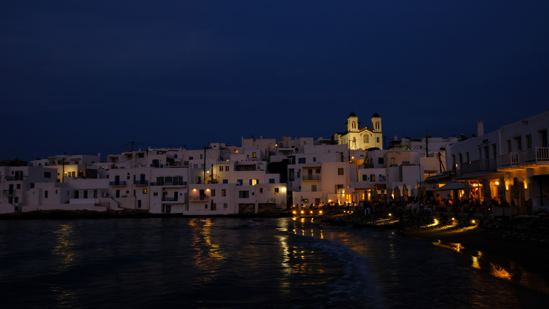 Stimmung am Abend in Noussa, Paros