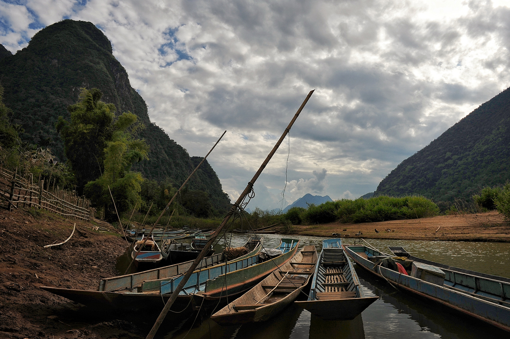 Stimmungsbild in Muong Ngoy Neua am Nam Ou River