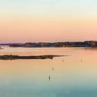 Stimmungsvoller, abendlicher Blick auf die Schlei in Schleswig