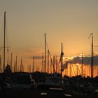 Stimmungsvoller Sonnennuntergang in Lemmer am Ijsselmeer