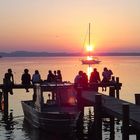 Stimmungsvoller Sonnenuntergang am Chiemsee