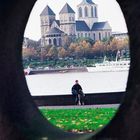 St.Kunibert vom Rheinpark aus fotografiert (1996)