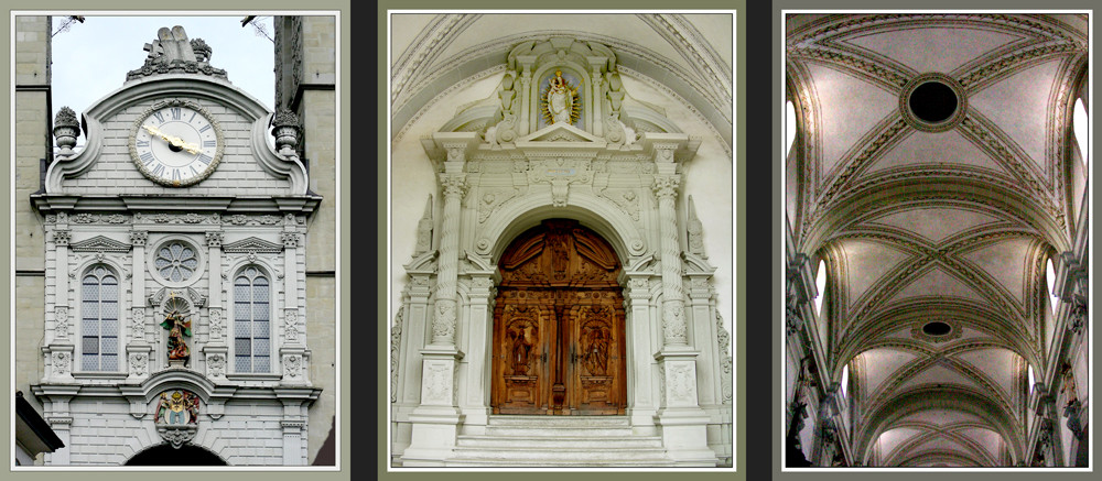 St.Leodegar am Hof .... Frontansicht, Portal und Decke