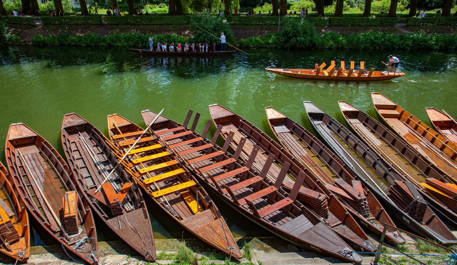 Stocherkähne auf dem Tübinger Neckar