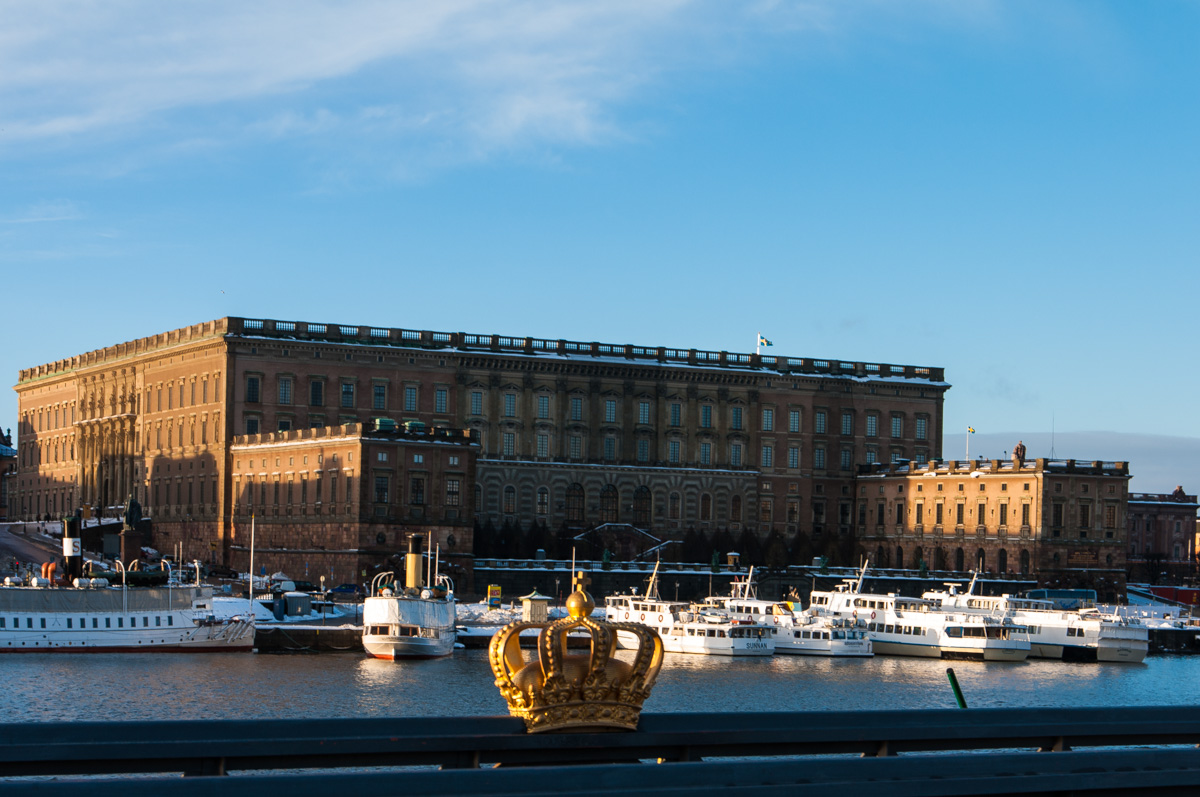 Stockholm im Winter - Blick auf das königliche Schloss