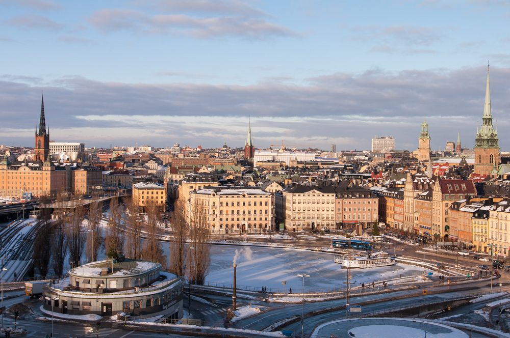 Stockholm im Winter - Blick von Katarinahissen