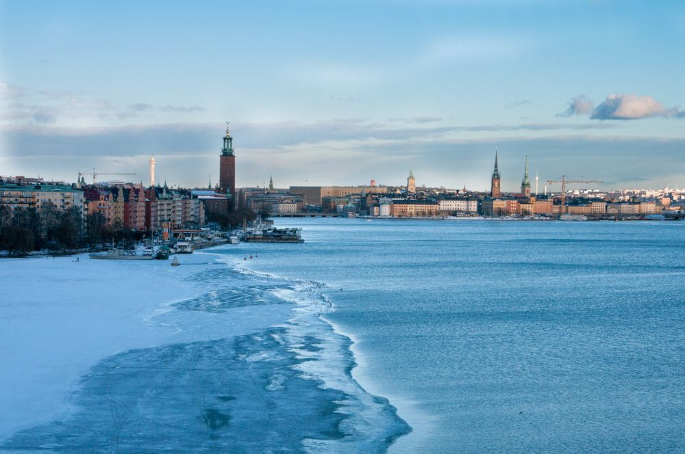 Stockholm im WInter - Blick von Västerbron