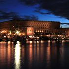 Stockholmer Schloss bei Nacht