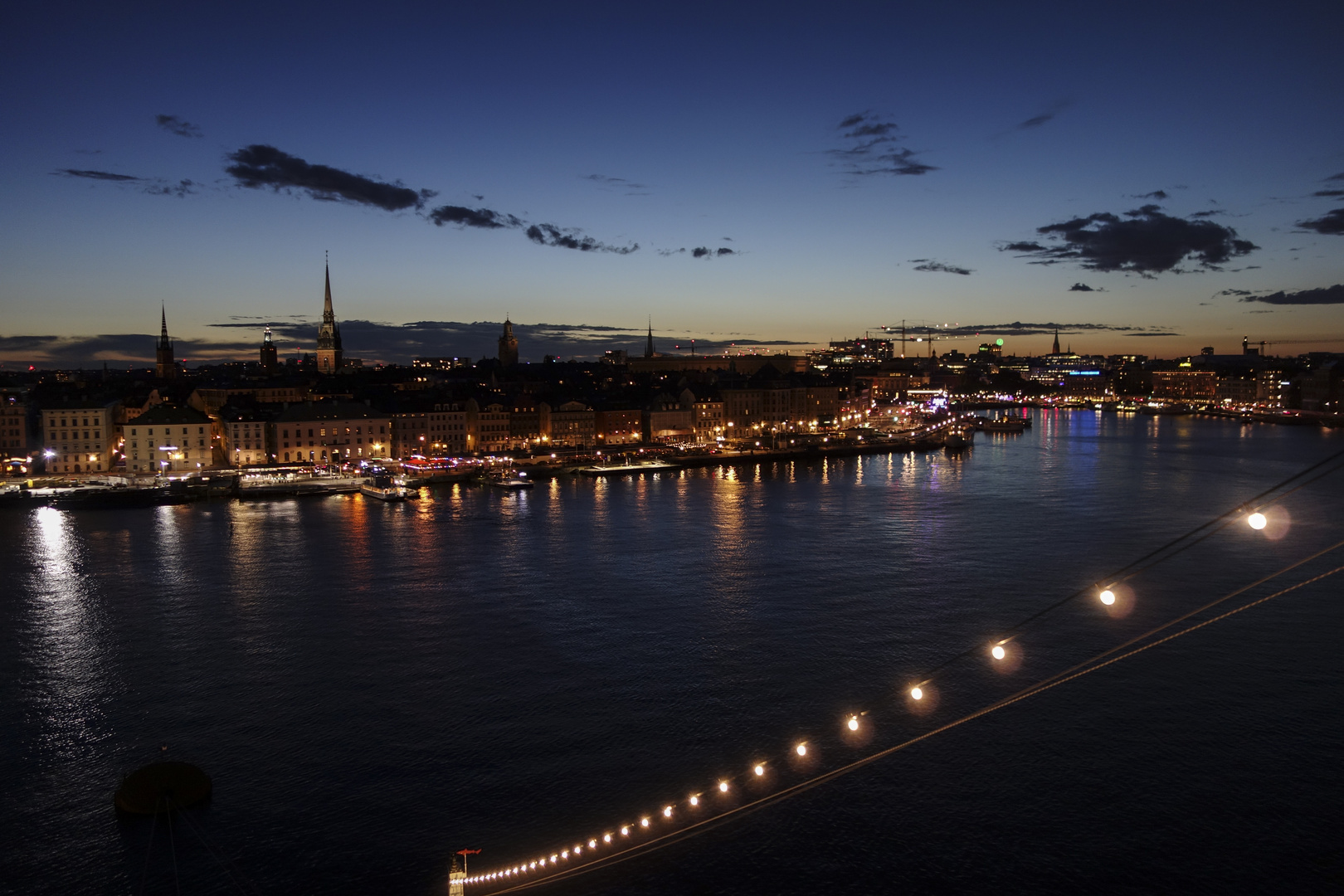 Stockholm's Altstadt bei Nacht