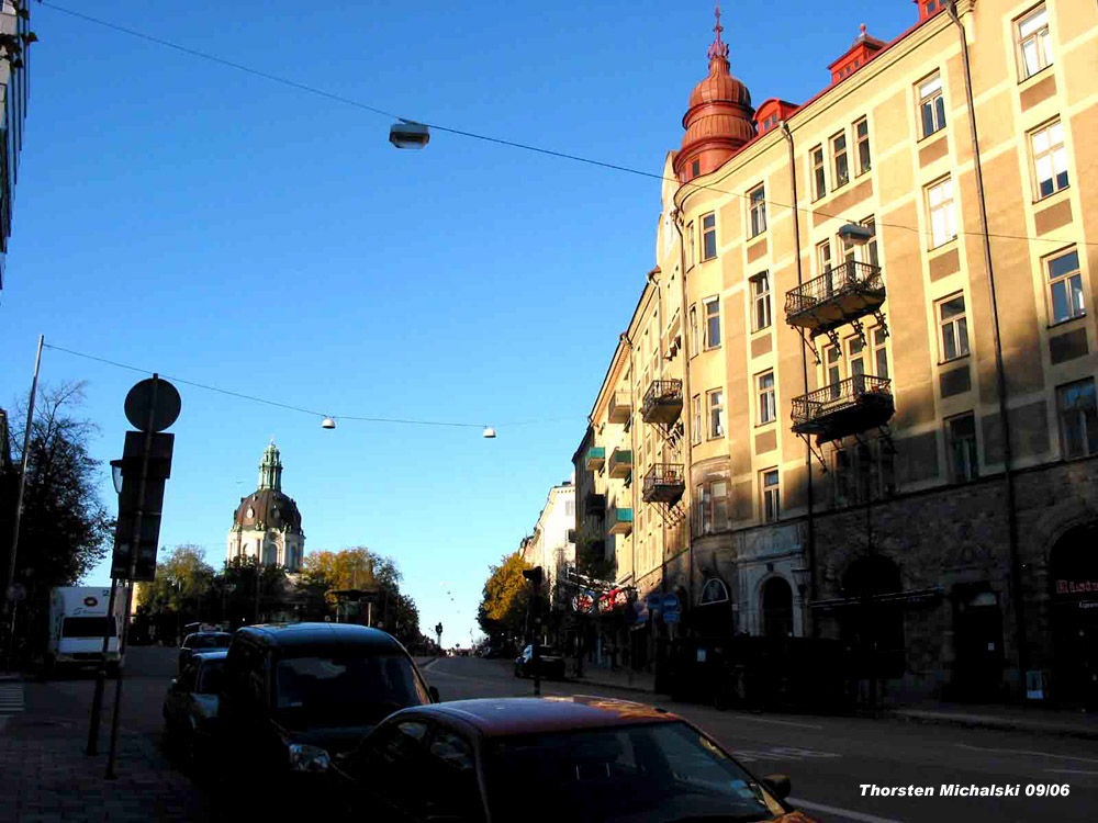 Stockholms Straßen in der Morgensonne