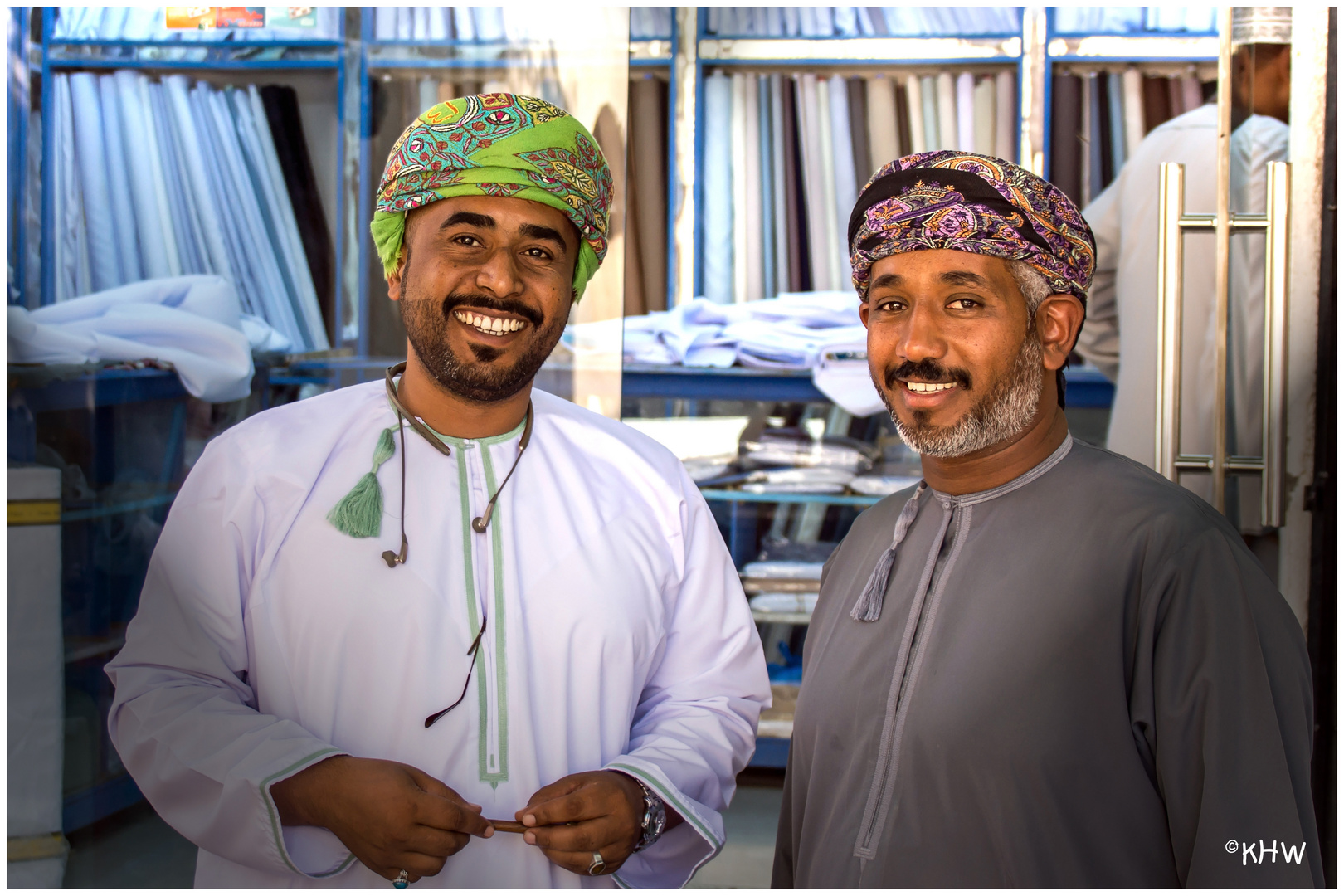 Stoffhändler in Nizwa (Oman)