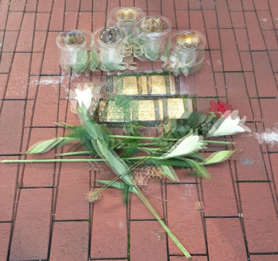 Stolpersteine am 9. November in Vechta.  (3D für Polfilter TV oder Monitor)