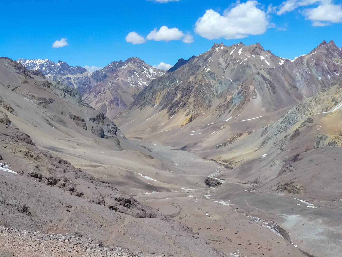 Stone desert discending Mount Aconcagua