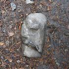 Stone head of a native American...