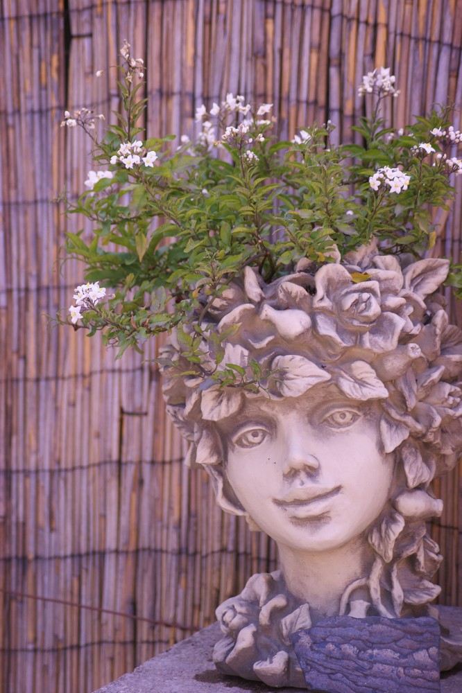 Stone Lady with green hair!