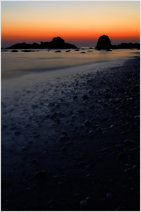 Stones at sunset