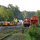 Stopfmaschine und Schotterpflug in Warstein