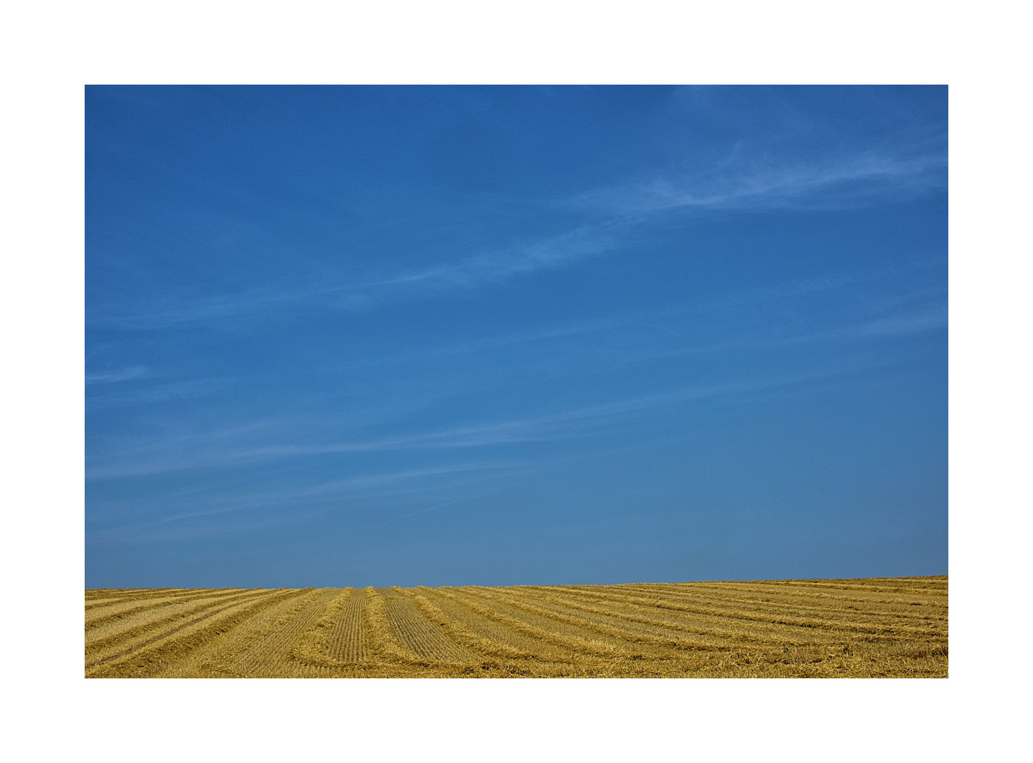 Stoppelfeld und Sommerhimmel