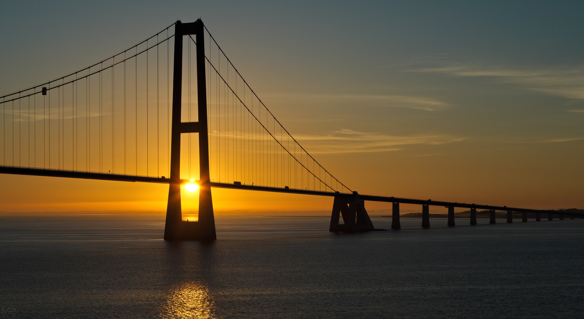 Storebæltsbroen Solopgang