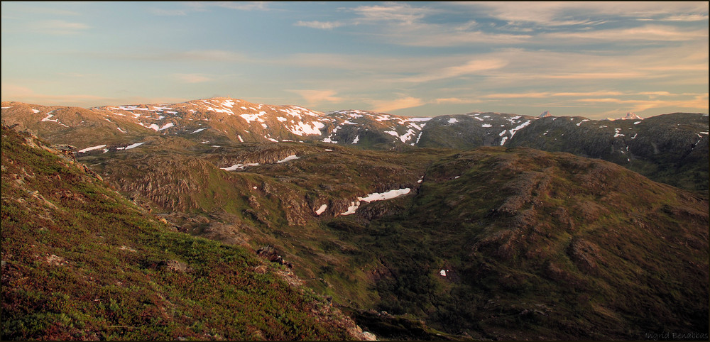 Storfjellet kurz vor Mitternacht