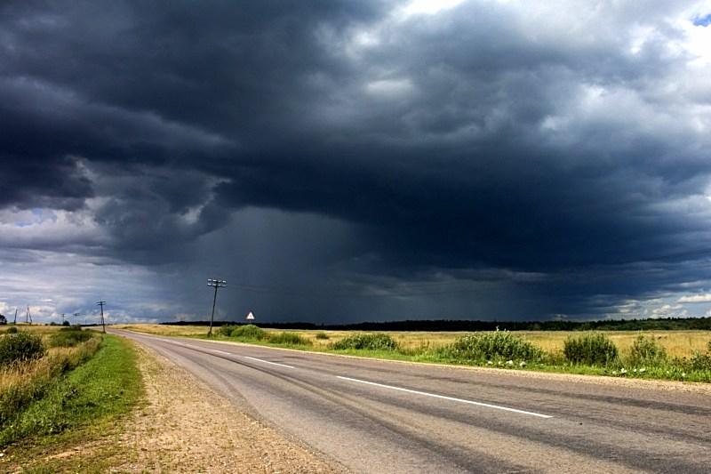 Storm near the country road