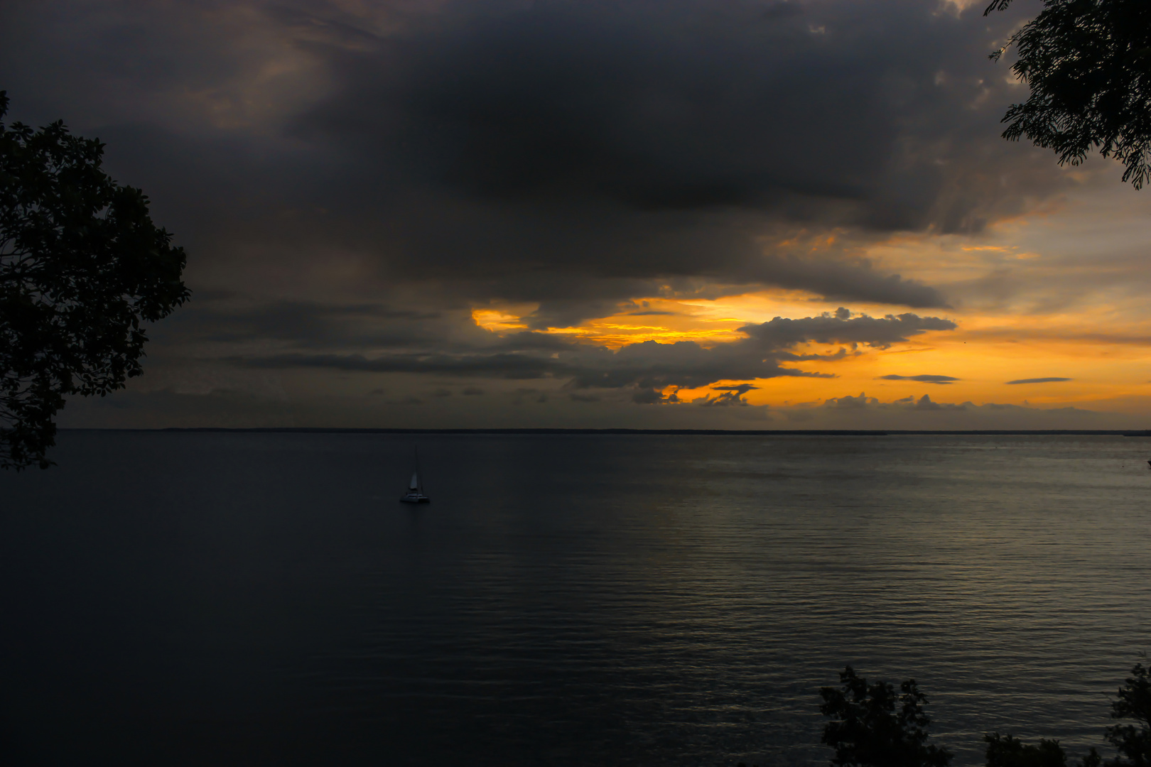 Stormclouds at sunset over Port Darwin